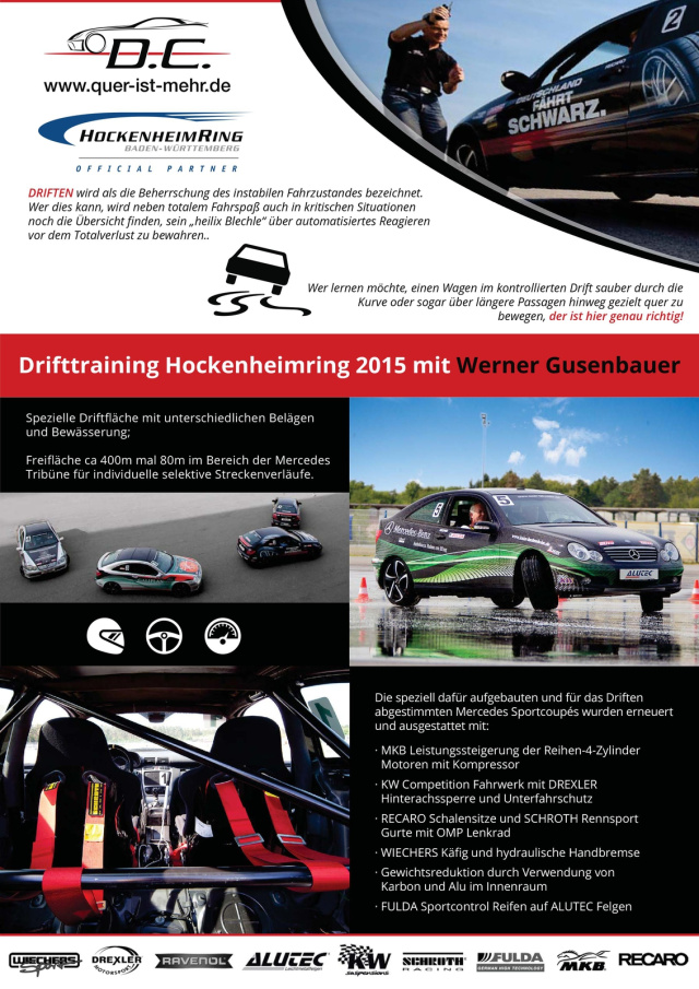 Drifttraining Hockenheimring 2015 mit Werner Gusenbauer