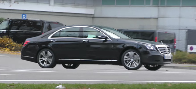 Mercedes-Benz Erlkönig erwischt: Spy-Shot-Video: Mercedes-S-Klasse Facelift mit geringer Tarnung gefilmt