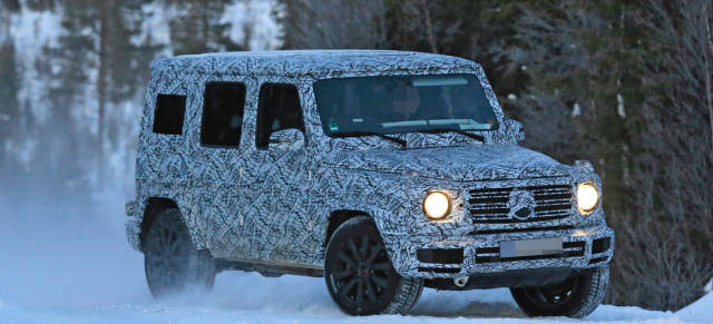Mercedes Erlkönig erwischt: Spy Shot: Drei Mercedes-AMG G-Klassen beim Wintertest