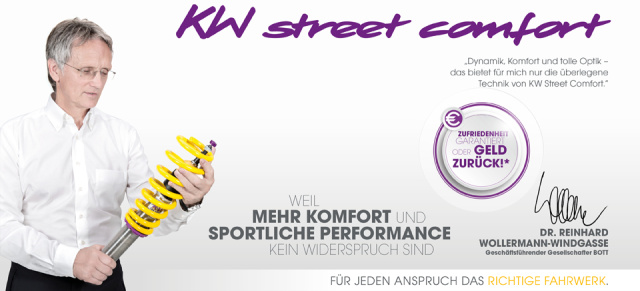 Spannendes Angebot von KW: Fahrkomfort mit Geld-zurück-Garantie: KW Street Comfort – das Gewindefahrwerk für maximalen Komfort! 