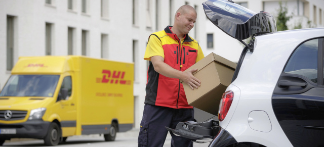 Neuer Logistik-Service von DHL und smart: smart Kofferraum wird zum Paketfach