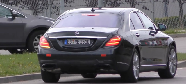 Erlkönig erwischt: Mercedes-Benz S-Klasse: Spy Shot Video: Aktuelle Bilder von der Modellpflege der S-Klasse W222