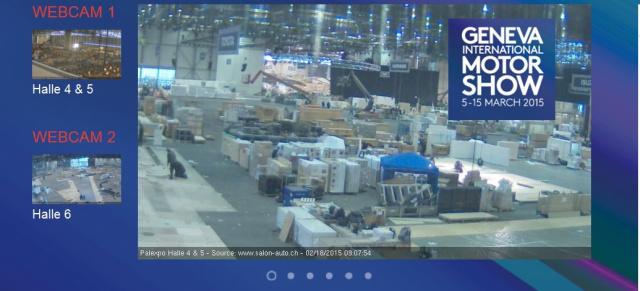 Genfer Auto Salon 2015: Livebilder vom Aufbau: Zwei Webcams zeigen den Aufbau der Automesse in der Schweiz 