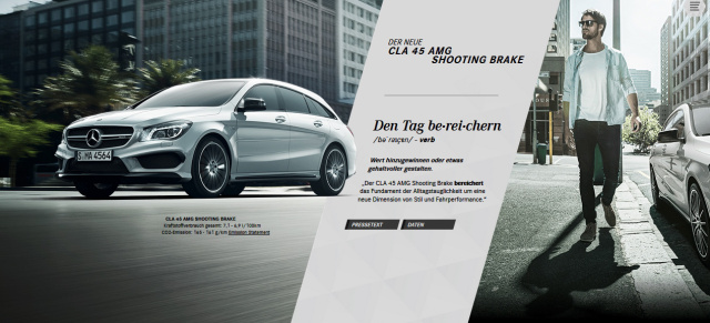 Mercedes CLA 45 AMG Shooting Brake: Webspecial zum starken Fließheckkombi ist online  