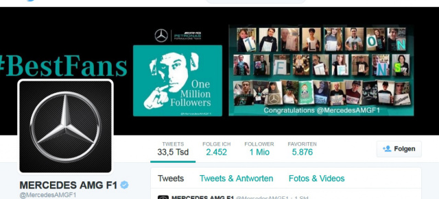 Mercedes-AMG F1: Twitter-Millionär: Als erstes Formel-1-Team macht Mercedes die Million-Follower bei Twitter voll