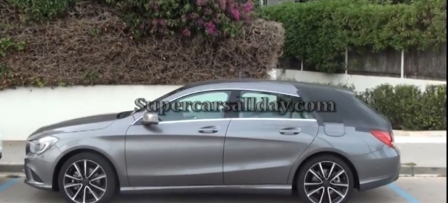 Erlkönig erwischt: Frisches  Video vom Mercedes CLA Shooting Brake: Der kompakte Fließheckkombi ließ sich am Straßenrand filmen