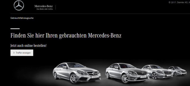 Neu: Mercedes-Benz Gebrauchtwagen Online Store : 24 Stunden geöffnet: Mercedes-Benz Gebrauchtwagen sind ab sofort auch online bestellbar