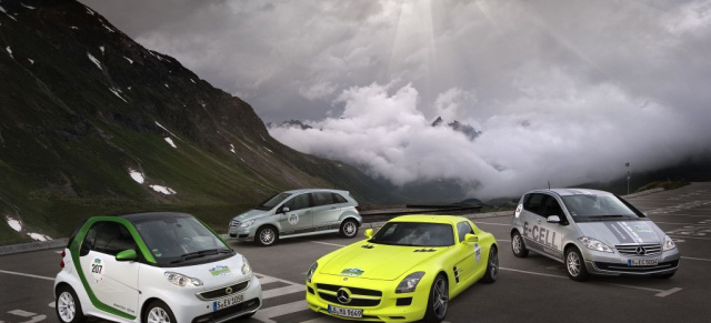 Der Berg ruft: Mercedes bei der  Silvretta Rallye 2013: Silvretta E-Auto Rallye und Silvretta Classic: Pioniere von gestern und heute beweisen ihr Können am Berg