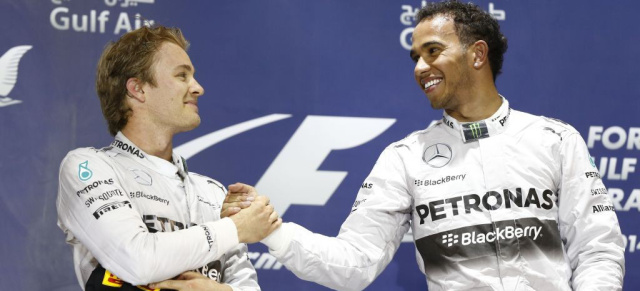 Formel 1 Bahrain: Zweiter Doppelsieg für Mercedes-Benz: Lewis Hamilton gewinnt das F1- Rennen von Bahrain