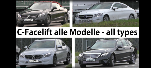 Mercedes-Benz Erlkönig Quartett: 4 x C-Klasse MoPf: Vier auf einen Streich: alle C-Klasse-Facelift-Modelle in einem Video