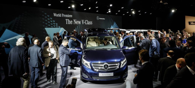 Premiere: Großer Empfang für die neue Mercedes  V-Klasse beim Debüt in München: Startschuss für den Mercedes unter den Großraumlimousinen: