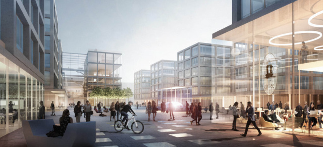 Arbeiten beim Daimler: Neues Büroareal in Stuttgart-Vaihingen: Neues Büroareal der Daimler AG 2019: Die Zukunft der Arbeit wird gebaut