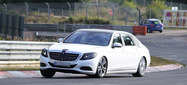 Erlkönig erwischt: Mercedes S-Klasse XXL auf dem Nürburgring: Maybach-Nachfolger bei Testfahrten auf der Nordschleife fotografiert