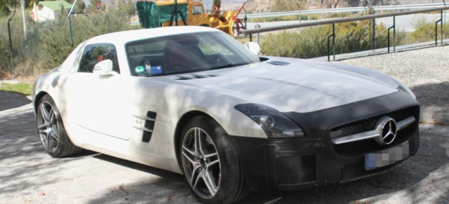 Erlkönig erwischt: Mercedes SLS AMG Facelift????: Neue Bilder: Mopf oder finales Sondermodell?  - Update: SLS läuft 2014 mit einem Sondermodell definitiv aus!