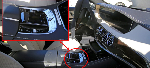 Mercedes-Benz Erlkönig erwischt : Spy Shot: Neues Touchpad vom Mercedes-S-Klasse Facelift W222 ungetarnt