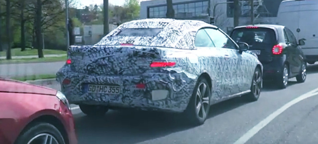Mercedes Erlkönig erwischt: E-Klasse Cabriolet: Spy-Shot-Video: Aktuelle Bilder vom Mercedes-Benz E-Klasse Cabrio A238