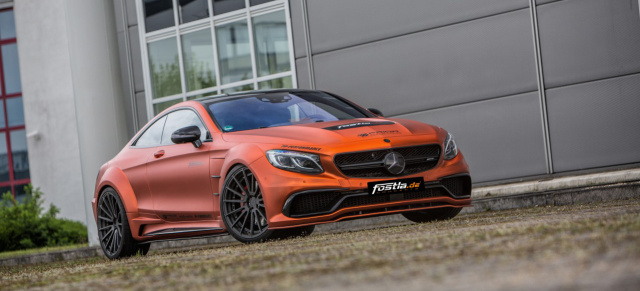 Mercedes-AMG S63 Coupé Tuning: Fette Fruchtbombe: Orange-Chrom-Matt foliert steht der S63 fruchtig und wuchtig da