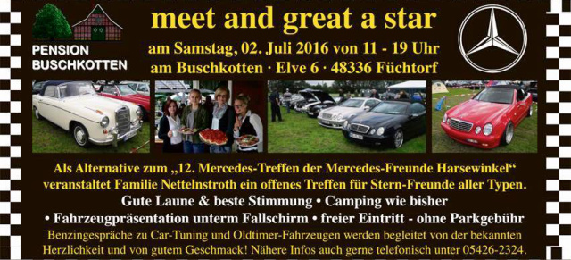 Mercedes-Benz Treffen: Meet a star in Harsewinkel / Füchtorf am 01. Juli 2017