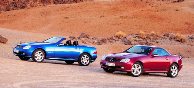 Mercedes-Benz Baureihen: SLK-Klasse-Roadster (R170), 1996 - 2004: Sportlich, Leicht & kurz: Kleiner Roadster als Pendant zum großen Mercedes-Benz SL