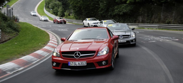 AMG Driver Academy beflügelt : Mercedes AMG Fahrer können mit dem SLS AMG und dem E63 AMG  bis an die Grenze gehen