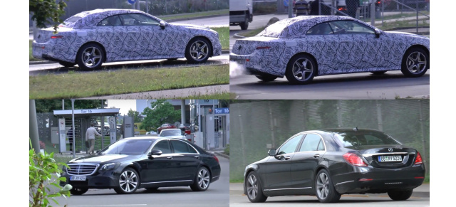 Erlkönig Duo: Mercedes-E-Klasse Cabrio und S-Klasse Mopf: Spy Shot Videos: E-Klasse Cabriolet A238 und S-Klasse Facelift gefilmt