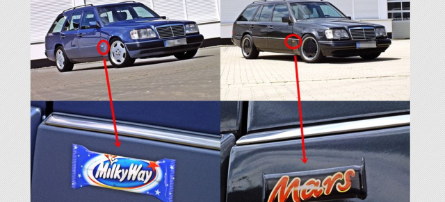 Mercedes-Benz mit Schokoladenseite: Zwei leckere S124 : Mars und Milky Way standen für die T-Modelle Pate 