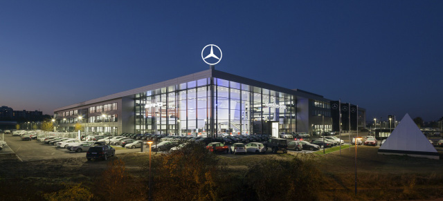 Mercedes-Benz Autohaus: Über allem der Stern: die neue Mercedes-Benz-Hauptniederlassung für das Gebiet Rhein-Main