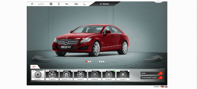 Virtuelles  Mercedes-Tuning: Online-Car-Konfigurator von BRABUS: Am PC kann man sich seinen BRABUS Mercedes individuell zusammenstellen 