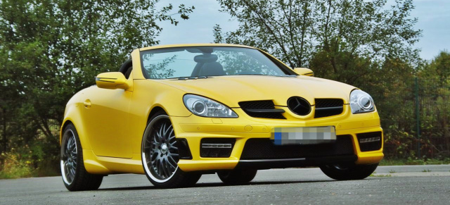 Mercedes-SLK-Fahren ist des Müllers Lust: Fein foliert und modelliert präsentiert sich der Mercedes-Benz SLK 280