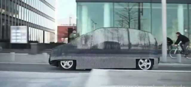 Sensation in Paris: der unsichtbare Mercedes ist wieder da!: Zu Promo-Zwecken bringt Mercedes-Benz auf dem Auto Salon in Paris eine B-Klasse F-CELL mit Tarnkappeneffekt an den Start 