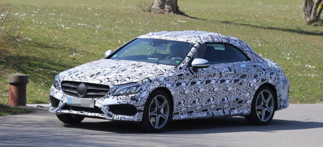 Erlkönig erwischt: Mercedes-Benz C-Klasse Cabrio: Aktuelle Fotos von der neuen Frischzelle mit Stern
