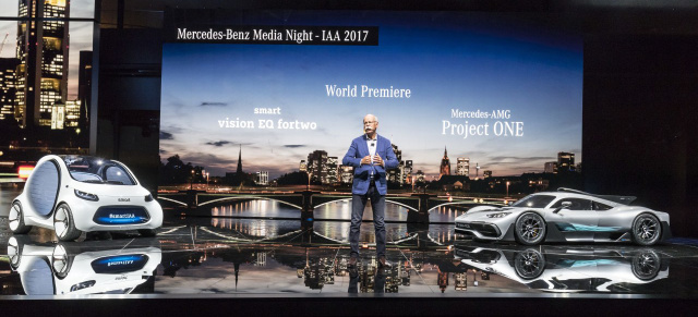 IAA 2017: Daimler kündigt Elektro-Offensive an: Dr. Dieter Zetsche: "Bis 2022 werden wir das gesamte Mercedes-Portfolio elektrifizieren"