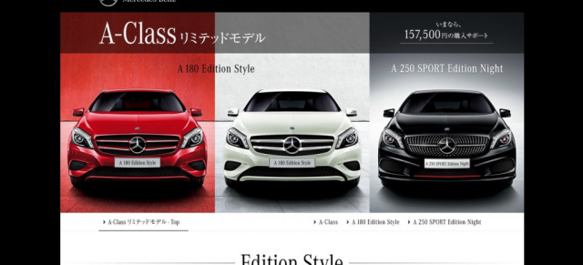 Nur für Japan:  Mercedes Sondermodelle A-Klasse und E-Klasse Edition: Spezielle Mercedes Editionsmodelle für die Söhne Nippons