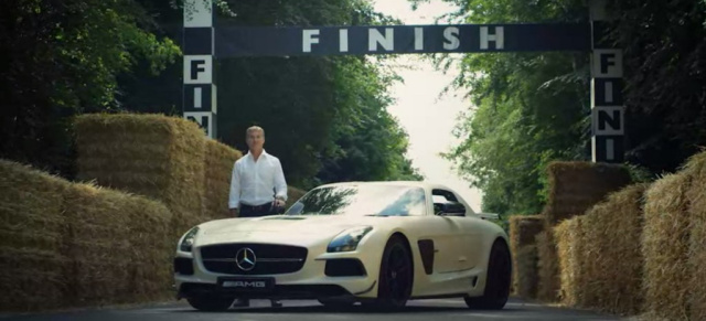 Goodwood Festival of Speed: David Coulthard erläutert den Hillclimb: Der Mercedes-Benz Markenbotschafter fährt im SLS AMG eine Runde auf der Goodwood Bergstrecke 