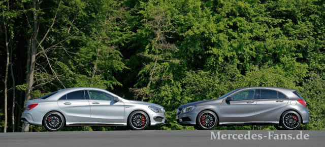 Fahrbericht: Mercedes-Fans.de mit dem A 45 AMG und CLA 45 AMG: Gebrüder Grimm: A 45 AMG und CLA 45 AMG bringen Biss in die Kompaktklasse.