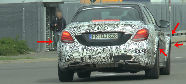 Erlkönig-Video: Rätselhafter Mercedes-Benz Versuchsträger: Getarnter Muletto mit modifizierter W205 Karosserie