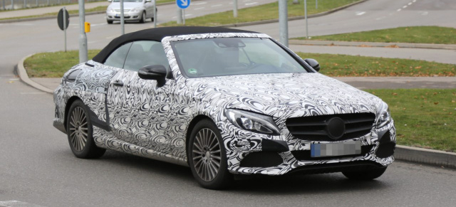 Erlkönig erwischt : Spy Shot: Mercedes-Benz C-Klasse Cabriolet mit weniger Tarnung