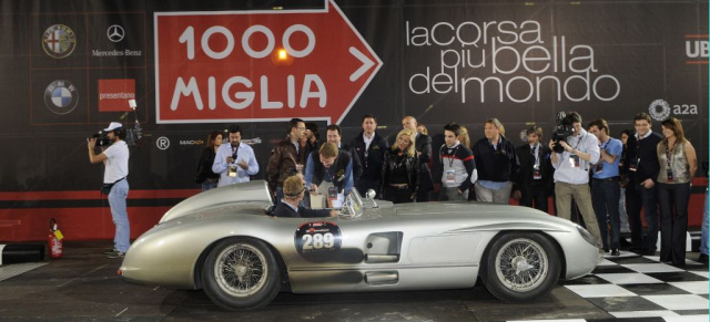 Mercedes SLR auf der Mille Miglia 2009: Eine Veranstaltung, auf der es nicht nur Mercedes Oldtimer mehr als flott angehen lassen