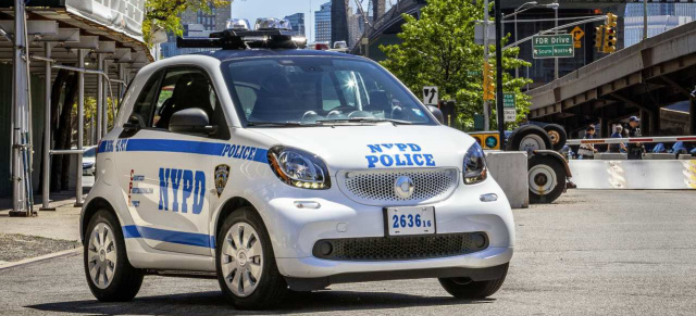 smart forcops - 250 smarts für die New Yorker Polizei: Stop! Get out! Here comes the smart arm of the law!