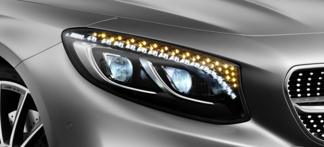 Bling Bling Benz: Swarovskis für die Scheinwerfer des Mercedes S-Klasse Coupés: Intelligent Light System kommt mit Nobel-Kristallen
