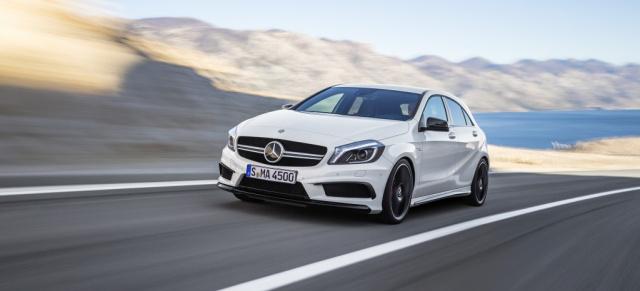 Der Preis ist heiß: Mercedes A45 AMG für 49.700 : Der neue kompkate AMG-Sportwagen kommt im April für unter 50.000 Euro in den Handel. 