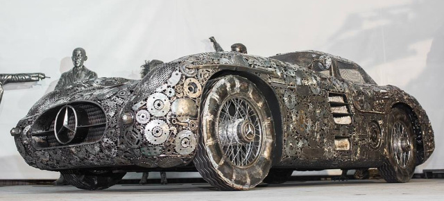 Sternstunde der Kunst: Mercedes 300 SL als Schrotthaufen : Heavy Metal Klassiker: Mercedes-Benz 300 SL „Artcar“ aus Altmetall