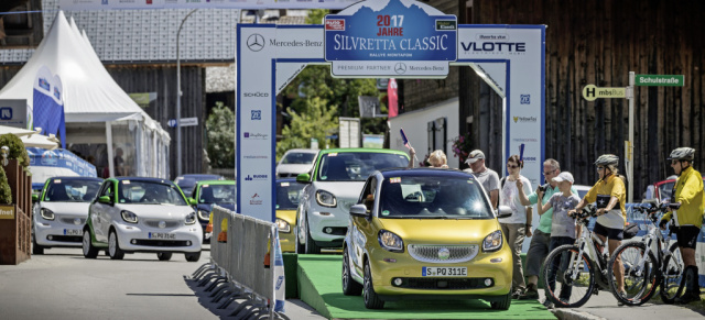 Silvretta E-Rallye 2017: Der Berg ruft: smart Elektroflotte erklimmt emissionsfrei die Gipfel