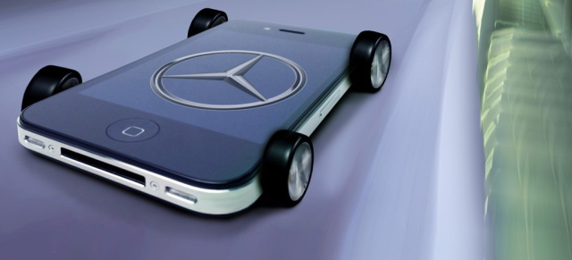 Immer online mit der neuen Mercedes A-Klasse: Der neue Mercedes-Kompaktwagen verleiht dem iPhone Räder