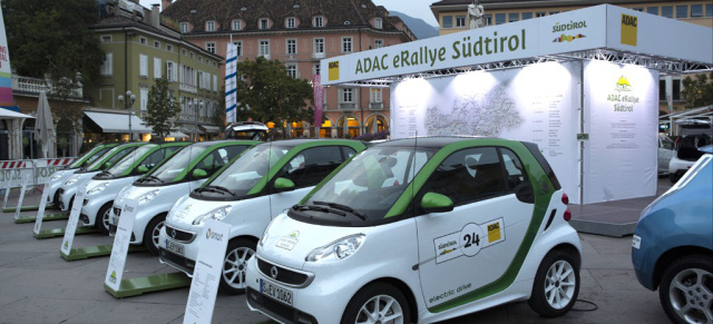 Der Berg ruft: smart fortwo electric drive startet bei ADAC eRallye in Südtirol : Sechs smart Stromer nehmen an dem bergigen Rennen teil