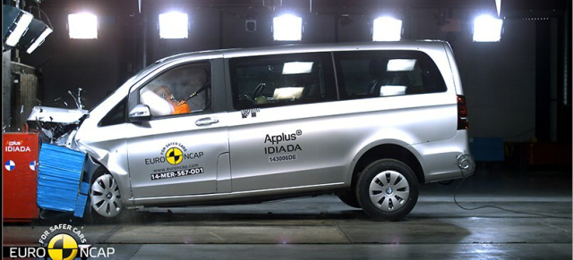 Mercedes V-Klasse mit 5 Sternen bei EuroNCAP: Bestbewertung im Crash-Test für die neue Großraumlimousine