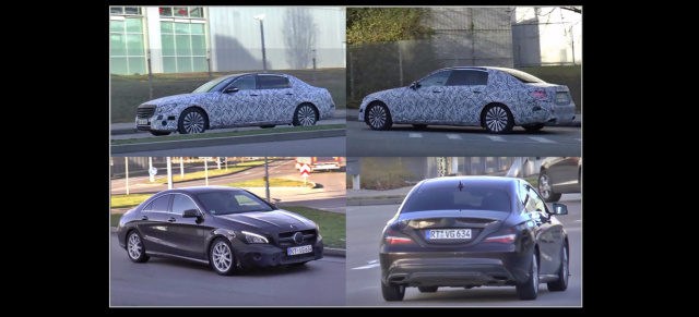 Mercedes-Benz Erlkönig-Duo: Spy-Video-Double-Feature: Maybach E-Klasse und Mercedes CLA Facelift