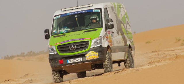 Mercedes Sprinter siegt in der Wüste!: Video: Sabrina Trillmann & Astrid Ebermann gewinnen 24. Rallye Aicha des Gazelles//Fotos: Mayenga