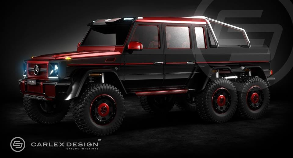 Roter Und Rassiger Mercedes G63 Amg 6x6 Mit Luxus Interieur