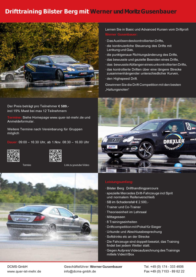 Mercedes Drifttraining am BilsterBerg mit Werner Gusenbauer